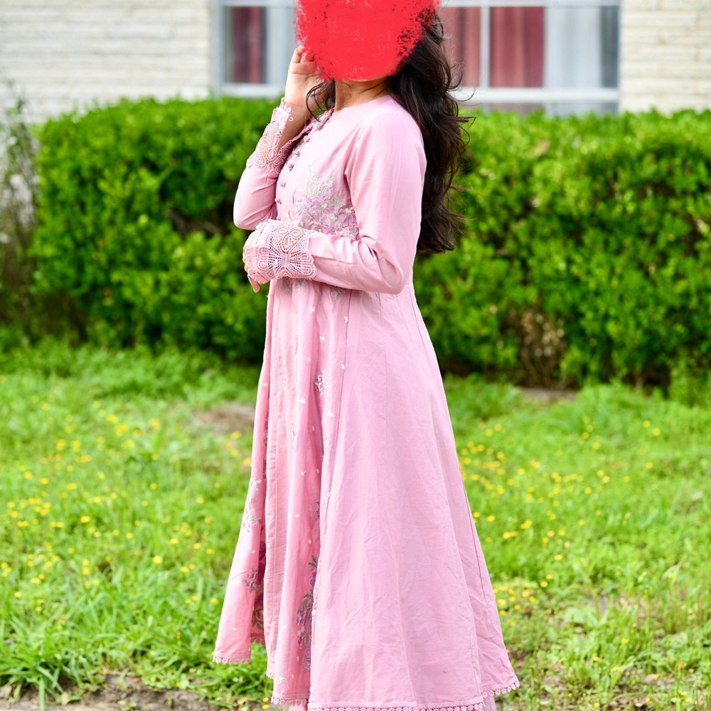 Traditional Desi Dress - Embroidered long dress and gharara